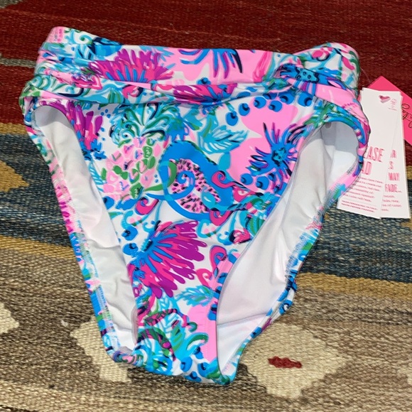Lilly Pulitzer Yarrow High Waisted Bikini Bottom mandevilla baby paradise - Picture 5 of 7